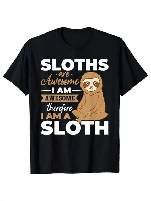 Sloth Graphic Animal Lover Comfort Short Sleeve Casual Unisex T-Shirt,S-5XL