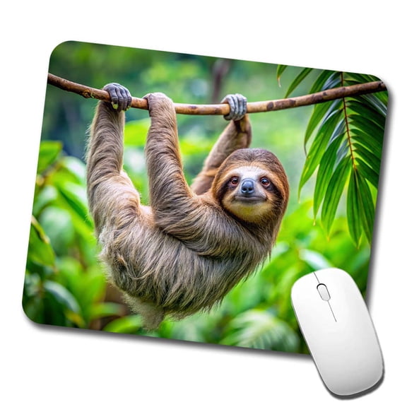Sloth Hanging From Branch Mouse Pad Low Profile Gaming Mat