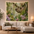 thumbnail image 1 of Sloth Hanging on Mossy Branch with Waterfall in Tropical Forest, Dreamy Fantasy for Wildlife Lovers, Botanical Wall Art Decor, Housewarming Gift, Tapestry Wall Hanging for Living Room and Bedroom, 1 of 7