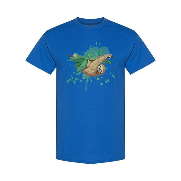 Sloth Hanging On Branch T-Shirt Men -SPIdeals Designs, Male Small
