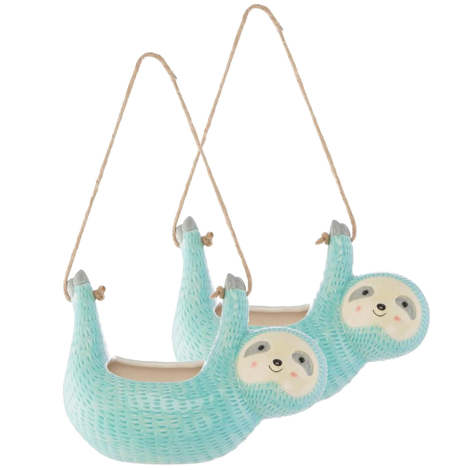 Sloth Hanging Planter Succulent Plant Pot Indoor Outdoor Ceramic Animal  Planters Pots Flowerpot Container 2, L Blue - Walmart.com