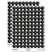 Sloth Hanging from a Branch 200+ Round Stickers - Black - Gloss Finish - 0.50" Size