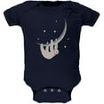 thumbnail image 1 of Sloth Hanging from the Moon Crescent Soft Baby One Piece Navy 0-3 M, 1 of 1