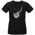 thumbnail image 1 of Sloth Hanging from the Moon Crescent Womens Organic T Shirt Black LG, 1 of 1