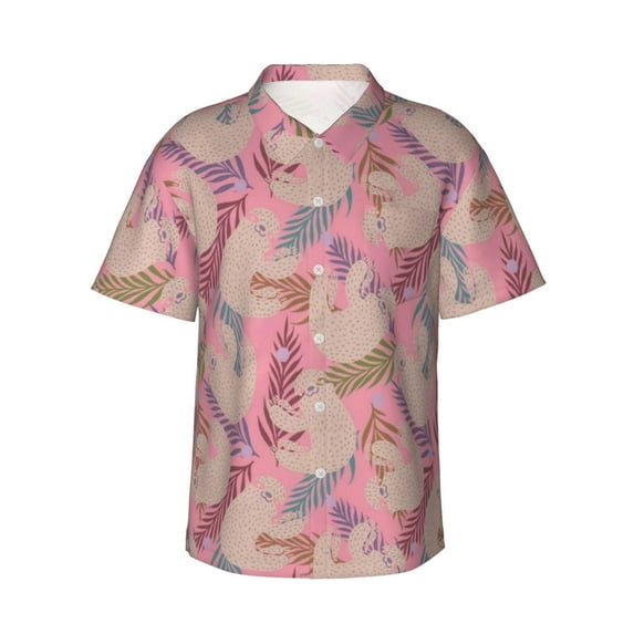 Sloth Hawaiian Shirts For Men, Summer Short-Sleeve Relaxed-Fit Button-Down Shirts 3x-Large