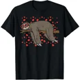 thumbnail image 1 of Sloth Heart Glasses Cute Valentines Day Animal Lover Gift T-Shirt, 1 of 6