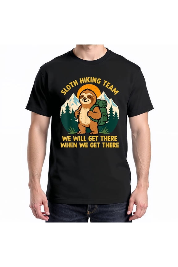 Sloth Hiking Lazy Hiker T-Shirt – Outdoor Nature Theme – Animal Lovers Gift