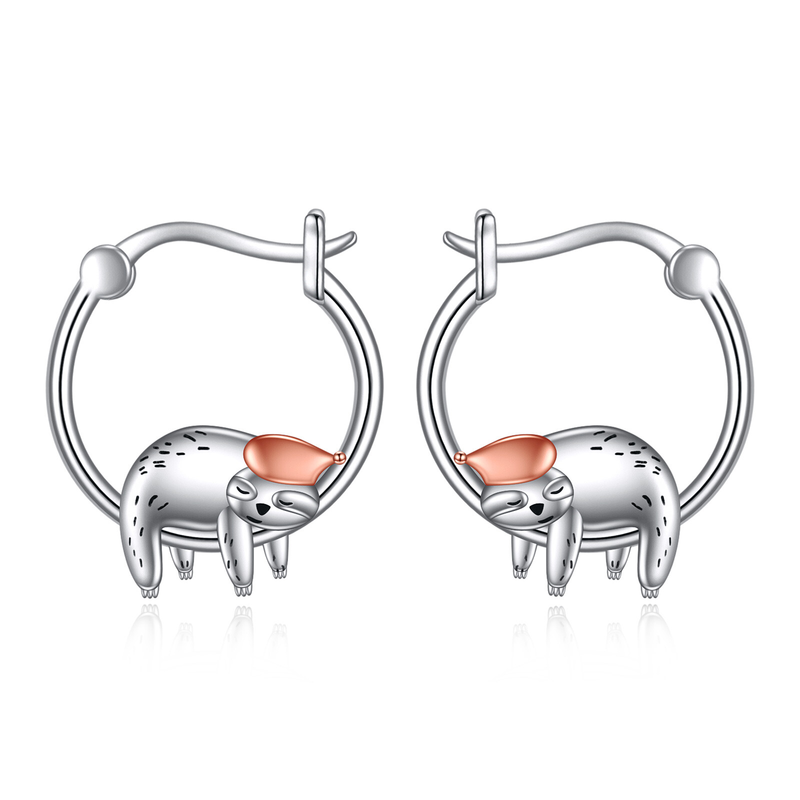 Sloth Back Earser Sloth Hoop Earrings S925 Sterling Silver Cartilage Huggie Earrings ...