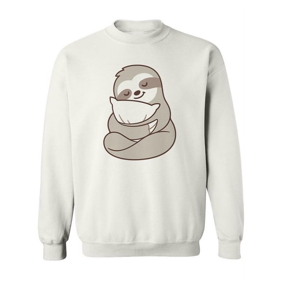 Sloth Hugging A Pillow Sweatshirt Women -Image by Shutterstock, Female 3X-Large