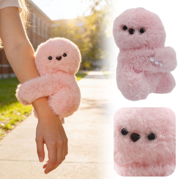 Sloth Hugging Wristband Plush Toy Soft Stuffed Animal Cute Comfort Companion(Pink-20cm)