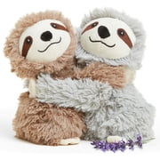 Warmies Hugs Duo 9" Sloth Stuffed Animal, Microwavable Heated Plushies and Weighted Soft Plush Toys