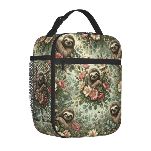 Sloth Insulated Lunch Bag Lightweight Cooler Box Reusable Meal Organizer Office Commute Portable Handheld Travel Bag Animal Graphic Print Daily Use Bag