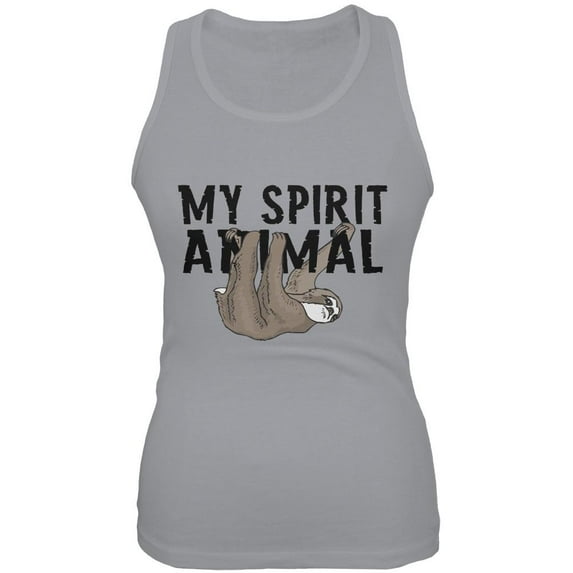 Sloth Is My Spirit Animal Juniors Soft Tank Top Grey MD
