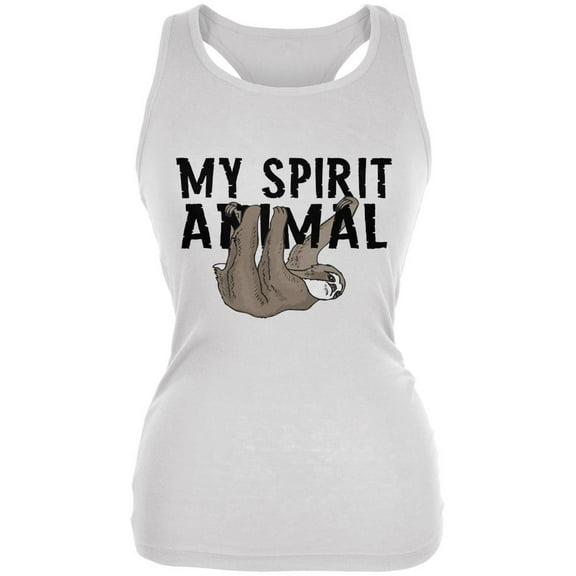 Sloth Is My Spirit Animal Juniors Soft Tank Top White SM