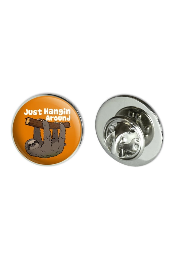 Sloth Just Hanging Around Metal 0.75" Lapel Hat Pin Tie Tack Pinback