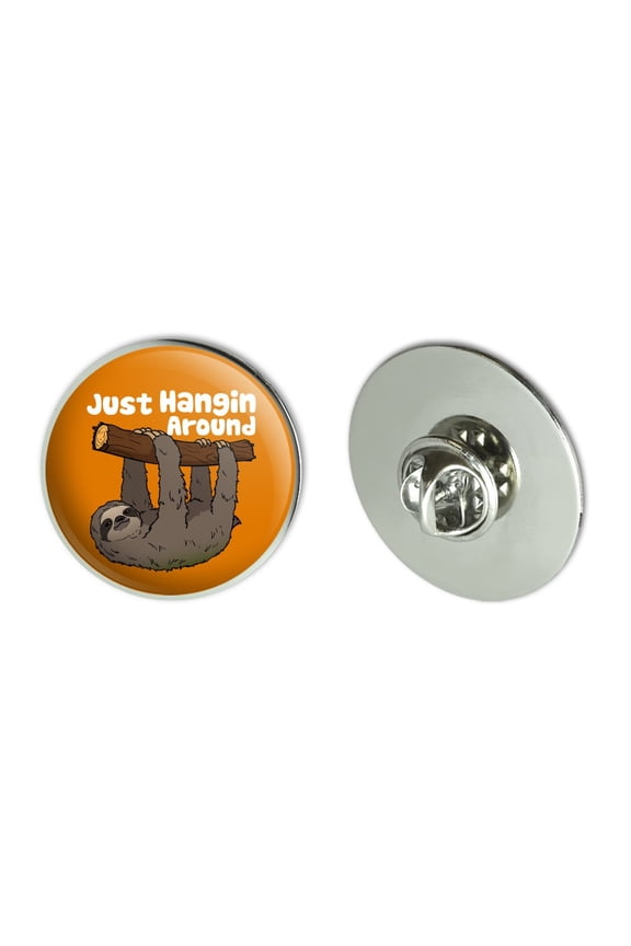 Sloth Just Hanging Around Metal 1.1" Tie Tack Hat Lapel Pin Pinback