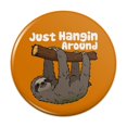 thumbnail image 1 of Sloth Just Hanging Around Pinback Button Pin, 1 of 4