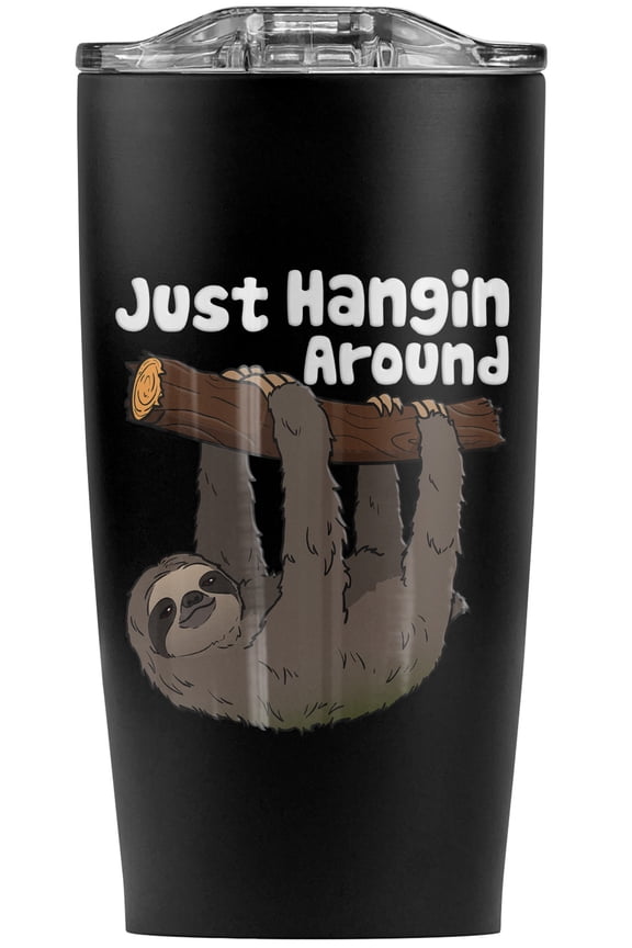 Sloth Just Hanging Around Stainless Steel 20 oz Travel Tumbler, Vacuum Insulated & Double Wall with Leakproof Sliding Lid | Great for Coffee/Hot Drinks and Cold Beverages