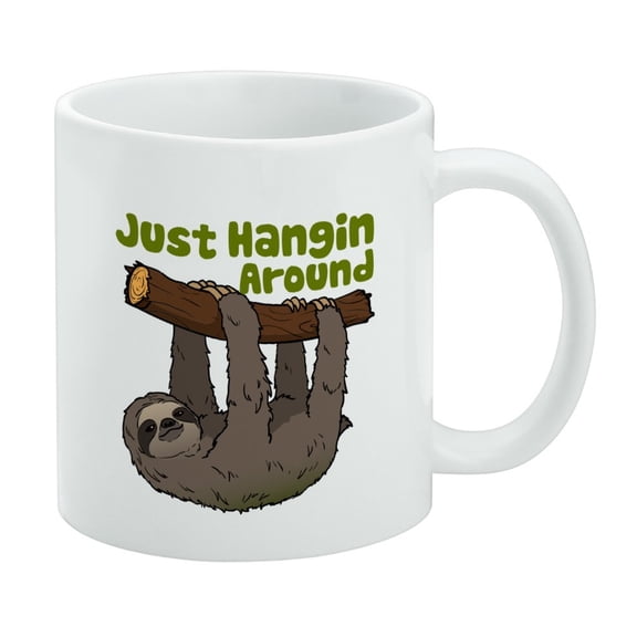 Sloth Just Hanging Around White Mug