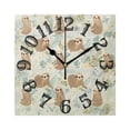 thumbnail image 1 of Sloth Leaves Flowers Wall Clock Square Silent Non Ticking Battery Operated Clock for Home Bathroom Kitchen Bedroom Living Room, 1 of 8