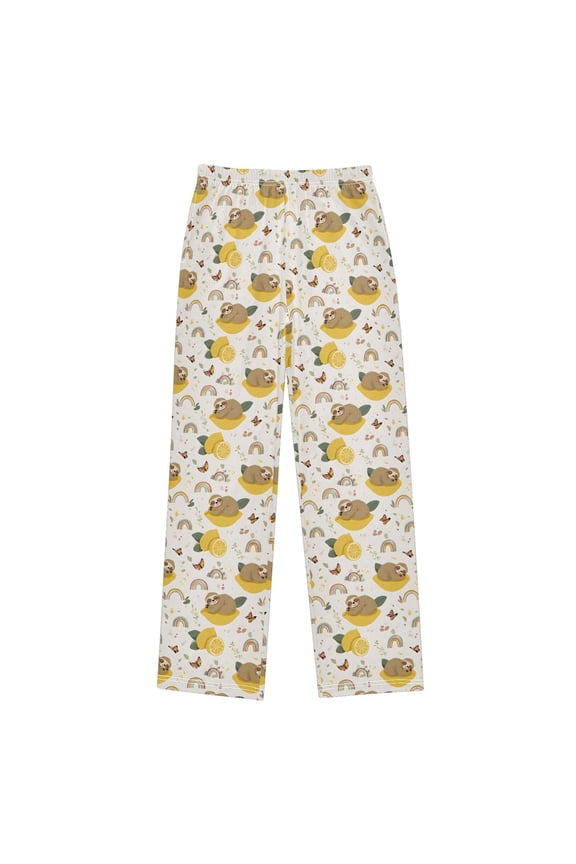 Sloth Lemon Rainbow Pajama Pants Soft and Lightweight Elastic Waistband Pajama Pants