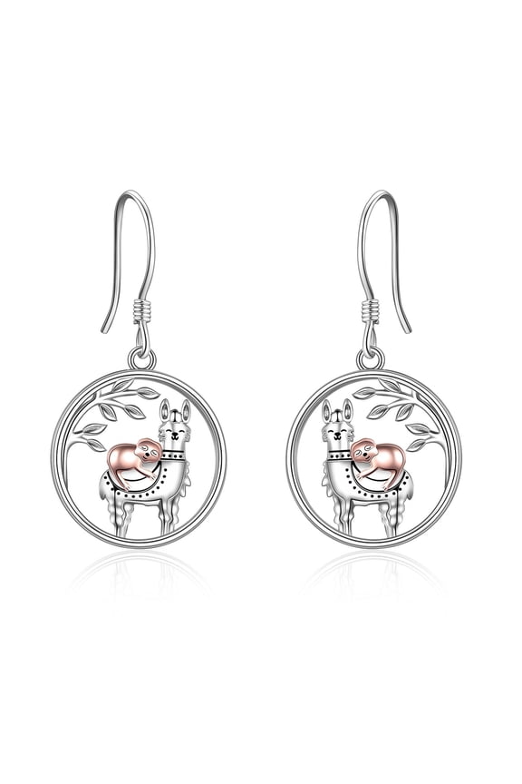 Sloth Llama Earrings Sterling Silver Sloth Llama Dangle Drop Earrings for Women Jewelry Gifts