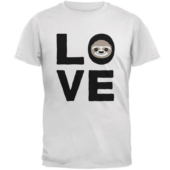 Sloth Love Series Mens T Shirt White 4X-LG