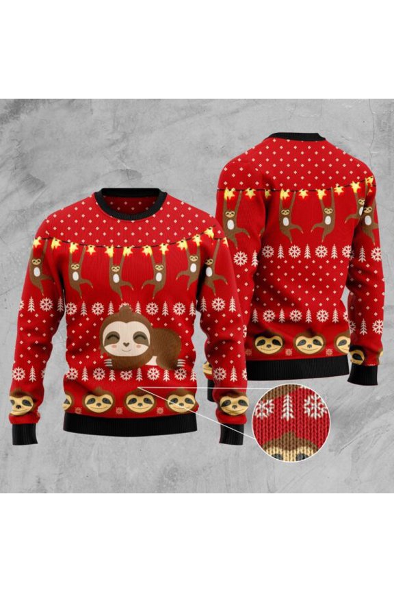 Sloth Lover 3D Christmas Sweater, Christmas Sweater, 3D Sweater, Funny Xmas Sweaters
