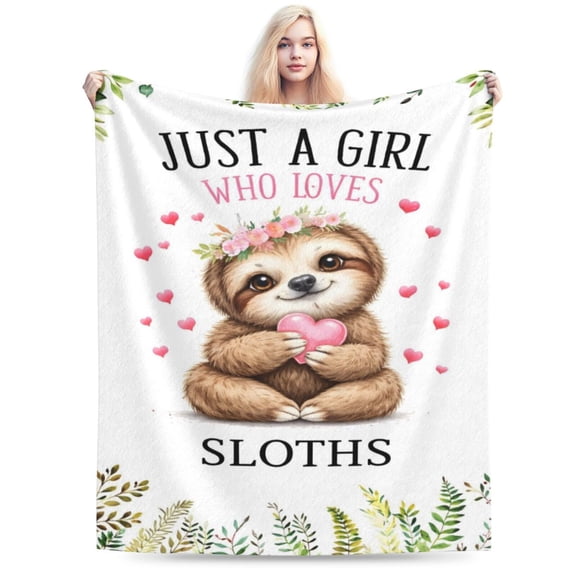 Sloth Lover Blanket Cute Sloth Blanket Sloth Animal Blanket Gift for Women Girls Valentines Day Mothers Day Birthday Cozy Throw 50x40