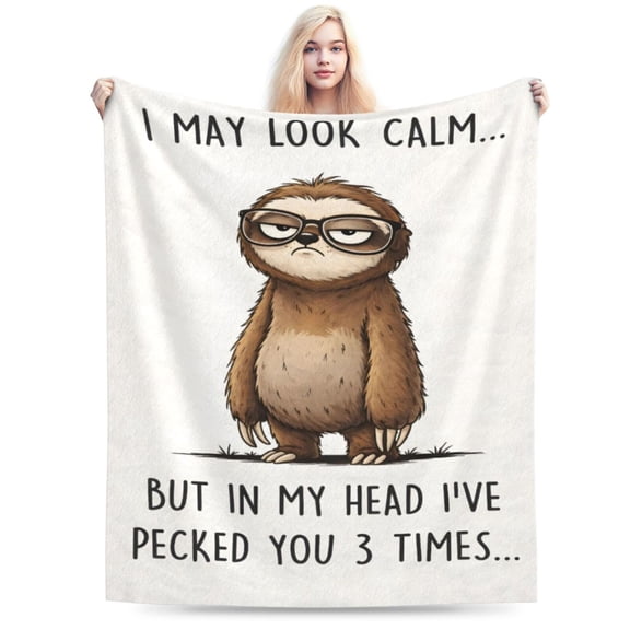 Sloth Lover Blanket Gift Throw Blanket Funny Sloth Pattern Blanket Cozy Soft Home Decor Gift for Animal Lovers and Sloth Fans 50x40