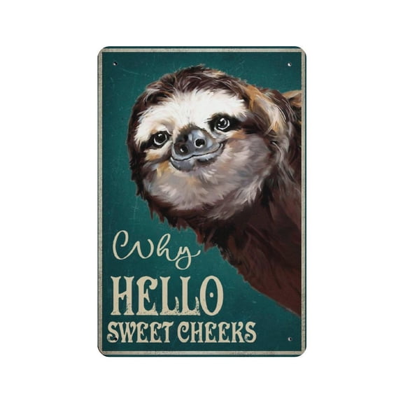 Sloth Lover Home Decor, Sloth Gifts, Cute Sloth tin sign, Sloth Printable, Sloth tin sign, Sloth Wall Art, Sloths,Retro style ,wall art ,decorative farm, country cottage, metal tin sign 12x16 inches