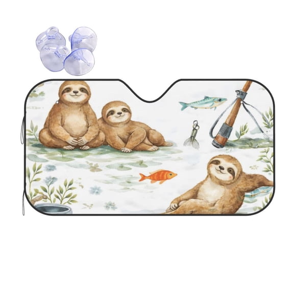 Sloth Lovers Car Windshield Sun Shade Universal Fit Auto Sun Visor Protector