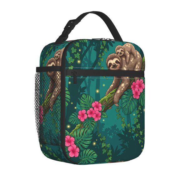 Sloth Lunch Box Thermal Leakproof Container Cute Cartoon Reusable Bag Buckle Handle Office Commute Travel Daily Outdoor Hiking