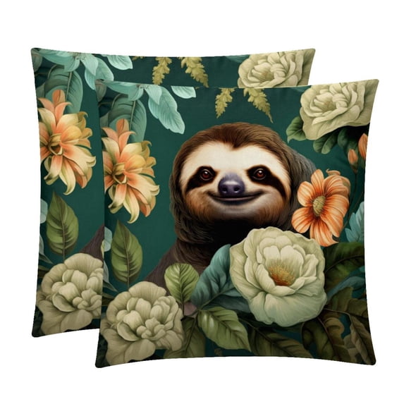 Sloth Luxurious Velvet Pillow Covers with Unique Patterns - Set of 2, 16x16, 18x18, 20x20 Inches for Throw Pillow Inserts - Ideal for Home Decor and Gifts