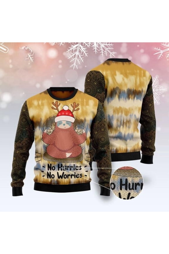 Sloth Mandala 3D Christmas Sweater, Christmas Sweater, 3D Sweater, Funny Xmas Sweaters