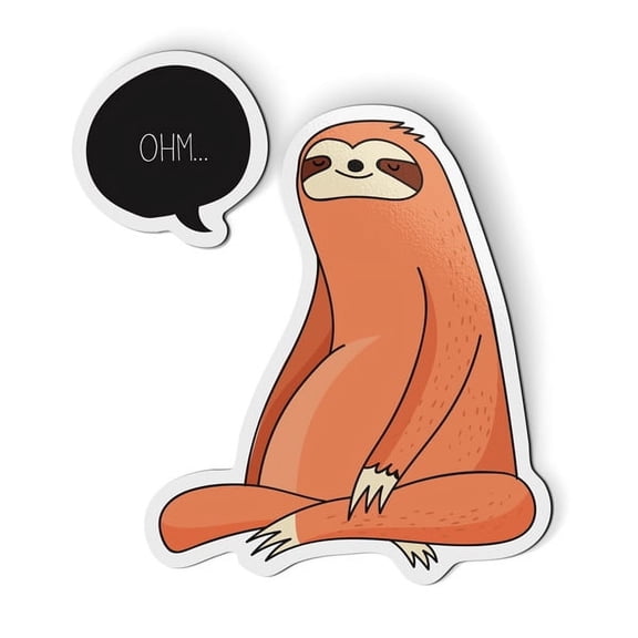 Sloth Meditating Om - 5.5" Magnet for Car Locker Refrigerator