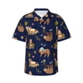 thumbnail image 1 of Sloth Men'S 3d Print Casual Button Down Shirts, Novelty Hawaiian Short Sleeves 2xl, 1 of 8