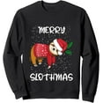 thumbnail image 1 of Sloth Merry Christmas Sweater Santa Sloth Merry Slothmas Sweatshirt, 1 of 8