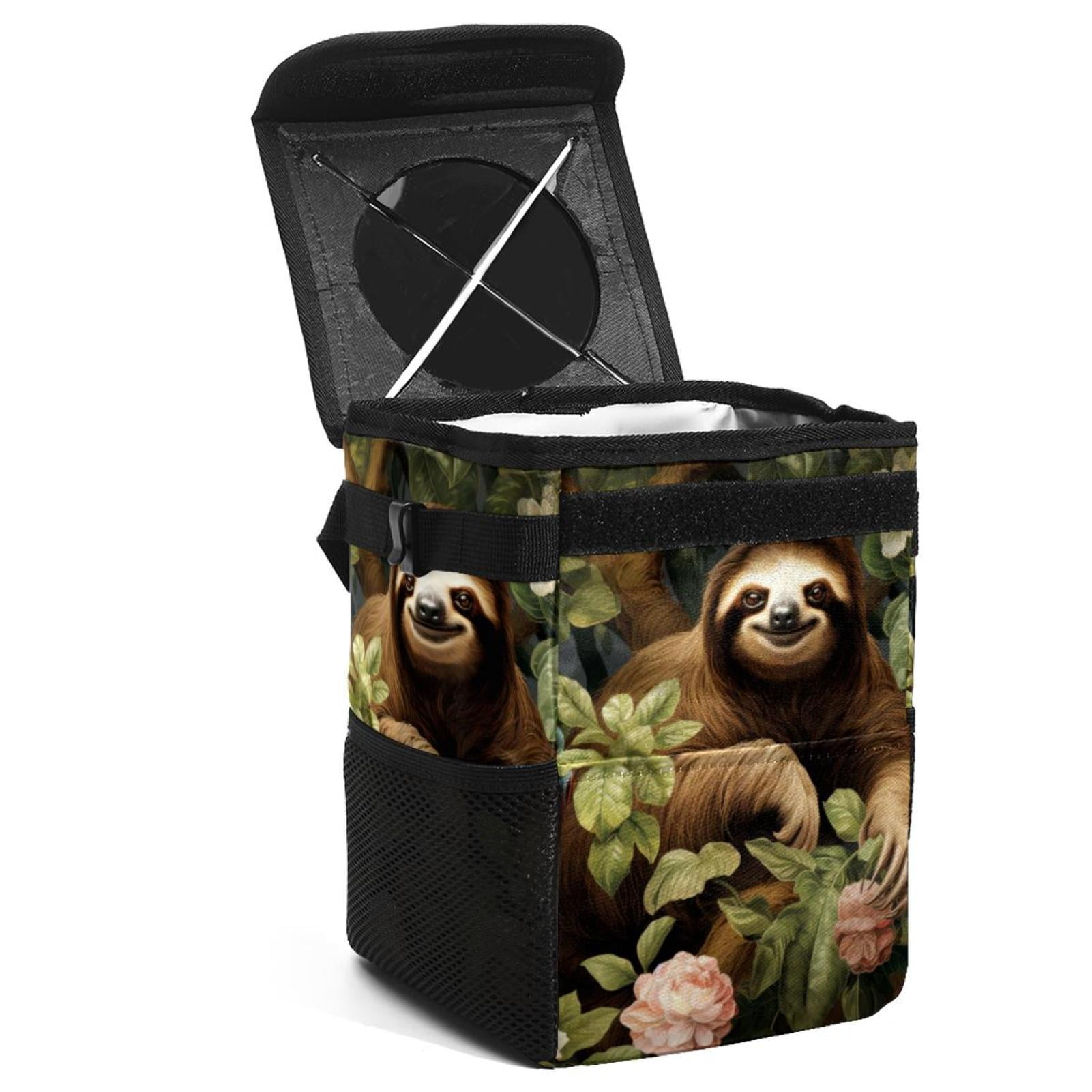 Sloth Mini Trash Can for Car: Foldable, with Lid, Leak-Proof, and ...