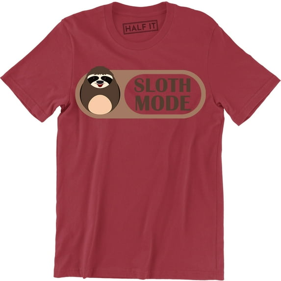 Sloth Mode Activated Funny Slogan Gift Present Birthday Fathers Day Tee Shirt