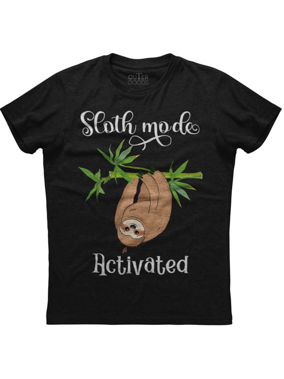 Sloth Mode Activated Short Sleeve Cotton Black Gift Idea For Special Celebrations T-Shirt, Size S-5XL