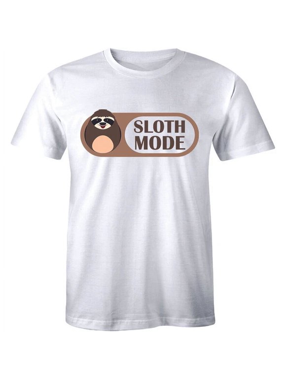 Sloth Mode Activated Slogan Present Birthday Father's Day Gift Celebration T-Shirt, Size S-5XL