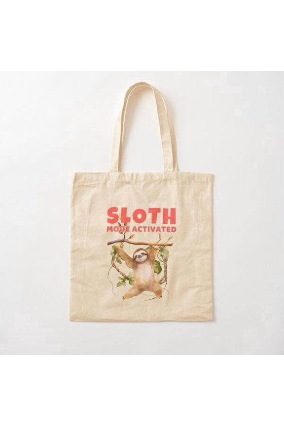 Sloth Mode Activated. Slow Hiking Canvas Tote Bags, Reusable Shopping Bag