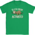 thumbnail image 1 of Sloth Mode Activated T-Shirt Funny Cute Lazy Sleepy Humor Animal Tee - Green, L, 1 of 1