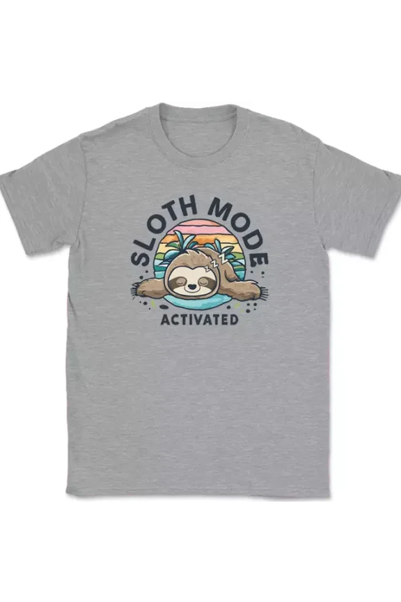 Sloth Mode Activated T-Shirt Funny Lazy Sleepy Animal Graphic Tee Unisex S-5XL Hot Trending Shirt, Vintage Birthday Gift