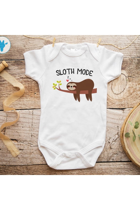 Sloth Mode Baby Onesie Animal Baby Onesie Funny Baby Onesie Cute Baby Onesie Hipster Baby Onesie Cute Baby Onesie, BABY BODYSUIT LAT 4424