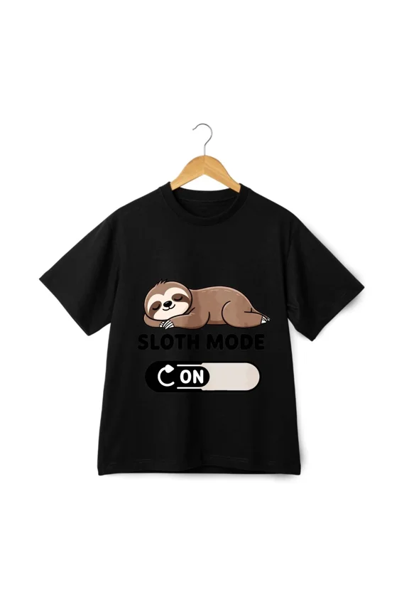Sloth Mode ON Cute Lazy Animal IllustrationStyle Style Unisex T-Shirt ,up to size 5XL