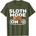 thumbnail image 1 of Sloth Mode on Sleeping Sloth Animal Nature Lover Zookeeper Unisex T-Shirt for Men Women Kids Toddler,Military Green Color,Size YM, 1 of 5