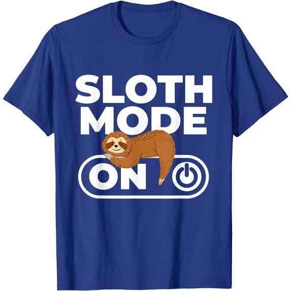 Sloth Mode on Sleeping Sloth Animal Nature Lover Zookeeper Unisex T-Shirt for Men Women Kids Toddler,Royal Blue Color,Size 5XL