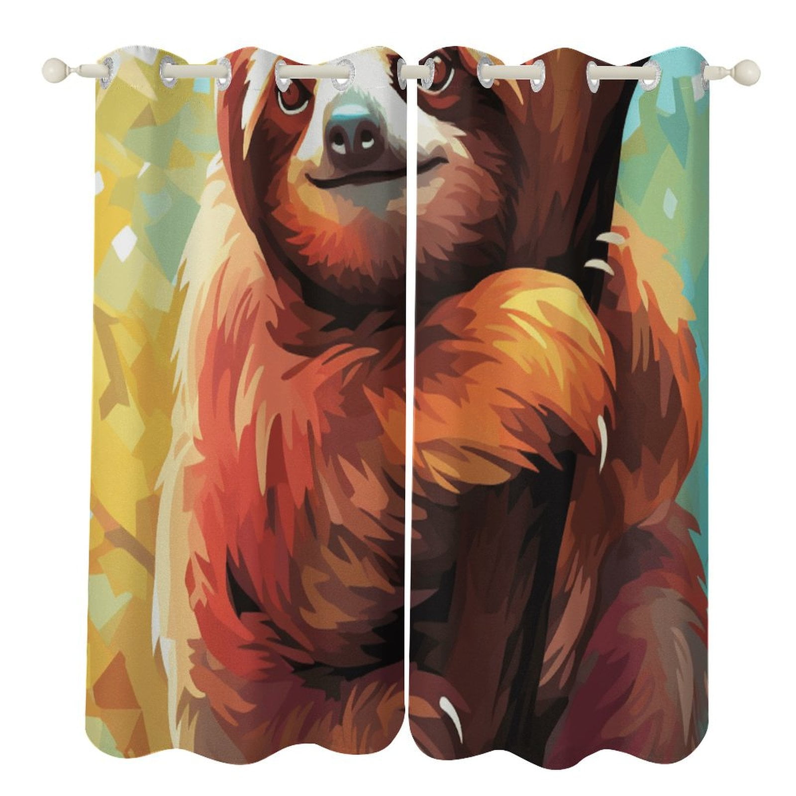 Sloth Modern Window for Living Room Curtains for Child Bedroom Kitchen ...
